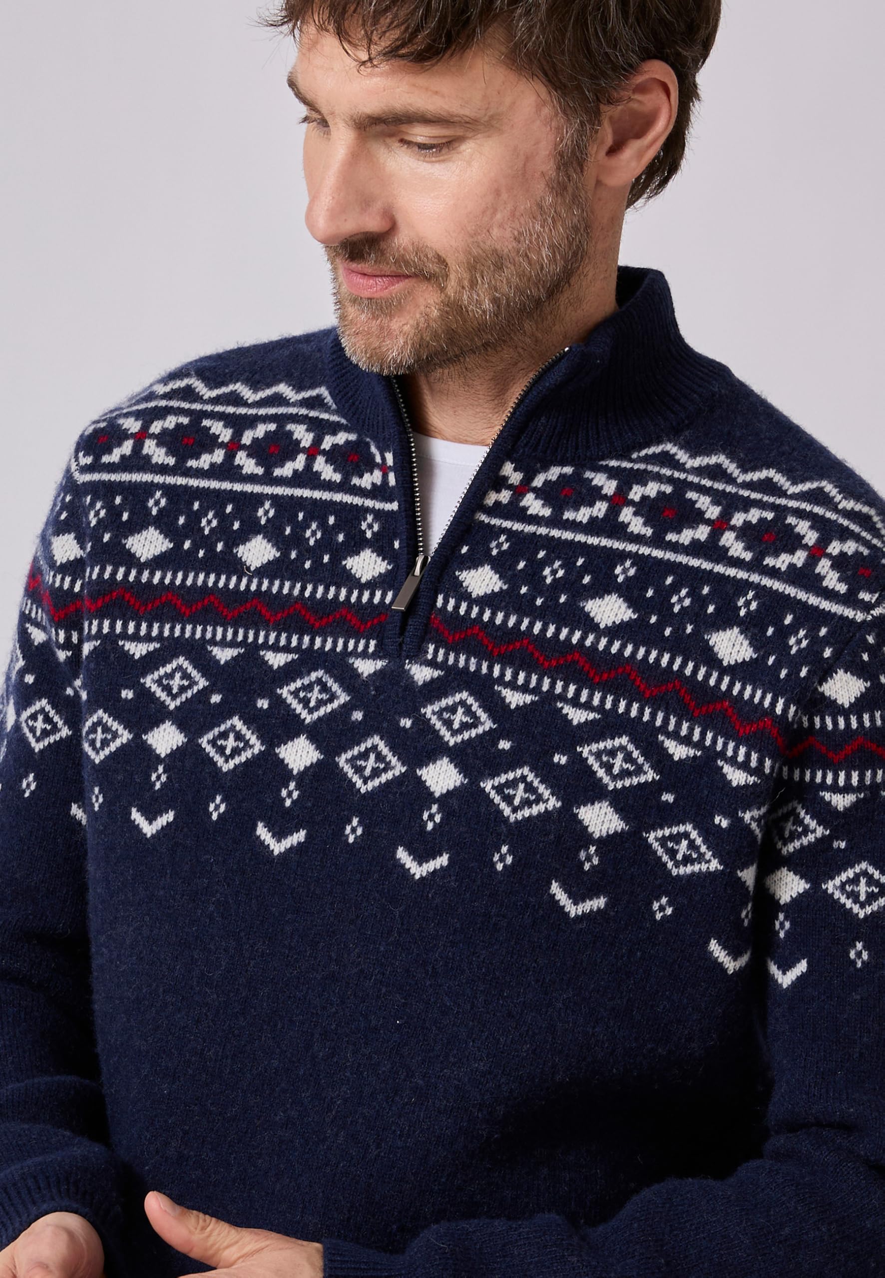 Damart Prêt-à-porter Maglione uomo jacquard in lana