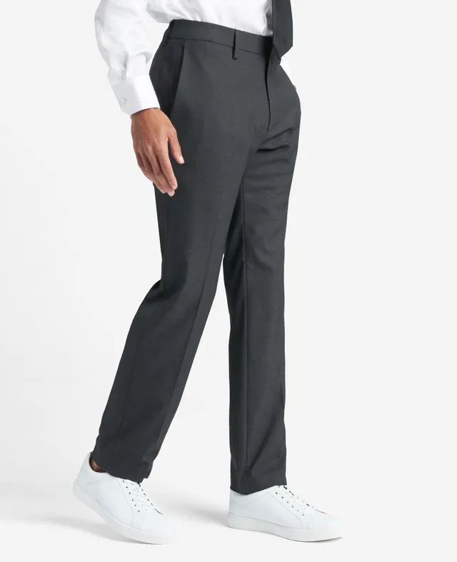 Kenneth Cole Reaction Clothing Slim-Fit Stretch Twill Dress Pant pantaloni grigio antracite 29-40 elasticizzati