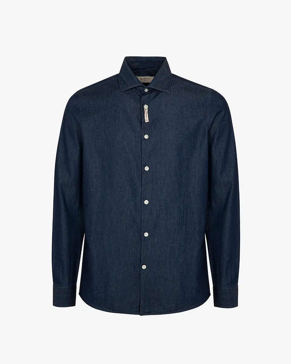 Markup Uomo Camicie Camicia manica lunga collo francese in denim camicia