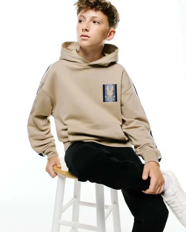 Psycho Bunny Ty French Terry Hoodie KT0500096 felpa bambini beige