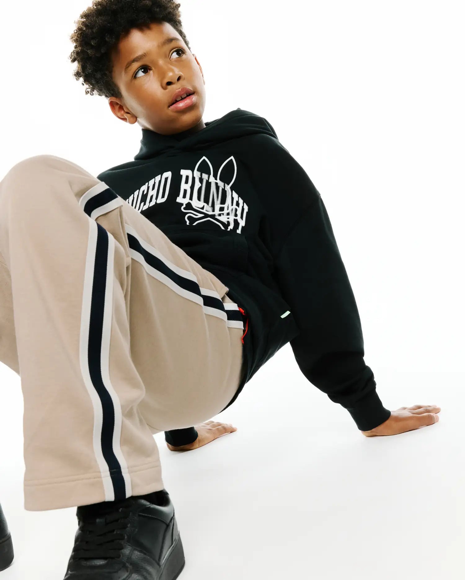 Psycho Bunny Kids Sweatshirts & Hoodies Nathaniel Relaxed Hoodie felpa nera