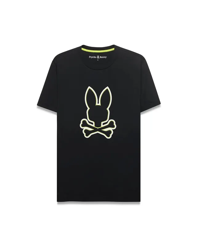 Psycho Bunny Men's Tees Bruno Graphic Tee maglietta nera