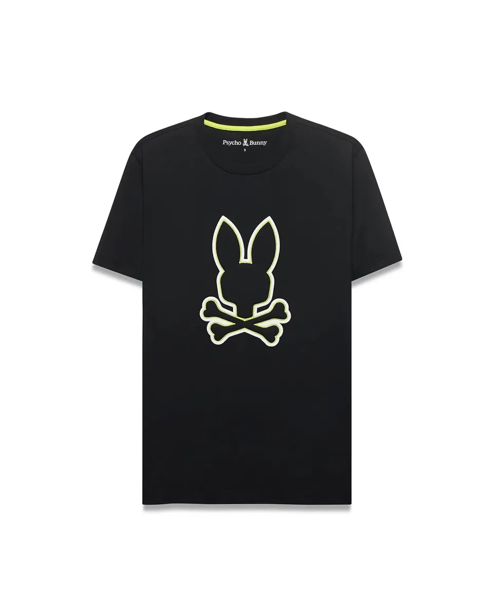 Psycho Bunny Men's Tees Bruno Graphic Tee maglietta nera