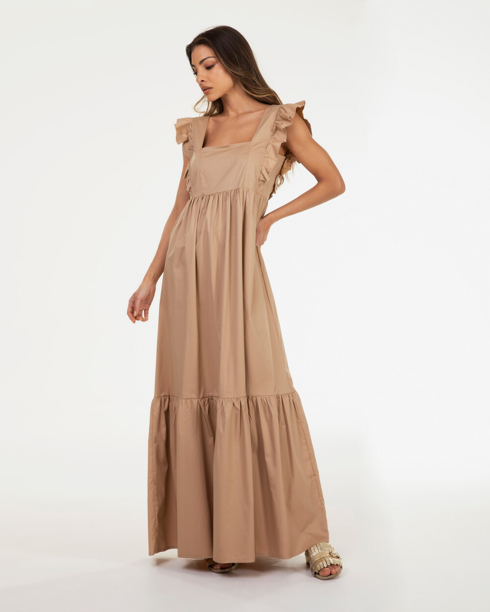 Markup Donna Vestiti Abito lungo in tela vela di cotone