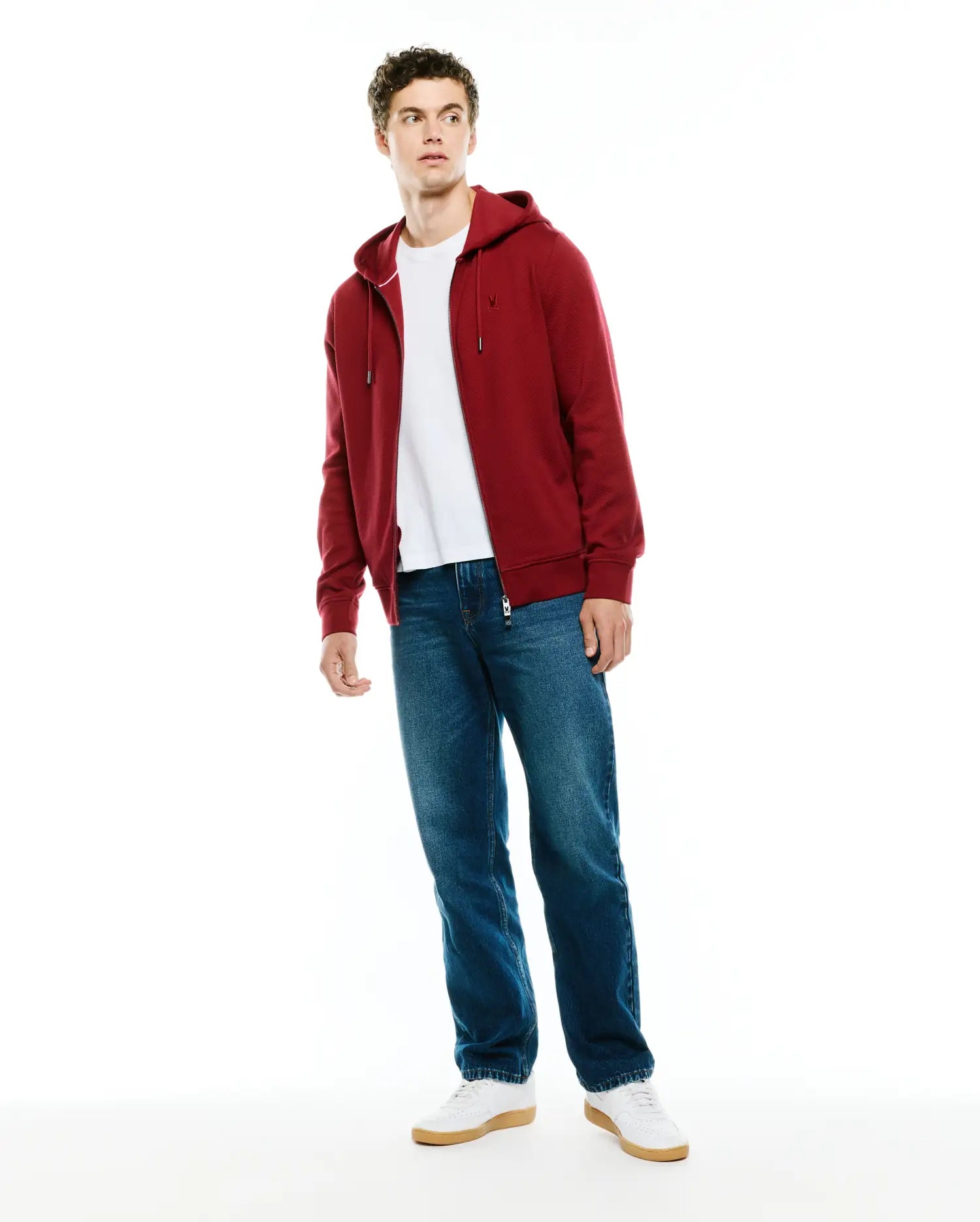 Psycho Bunny Men's Sweatshirts & Hoodies Marc Zip felpa con cappuccio rossa