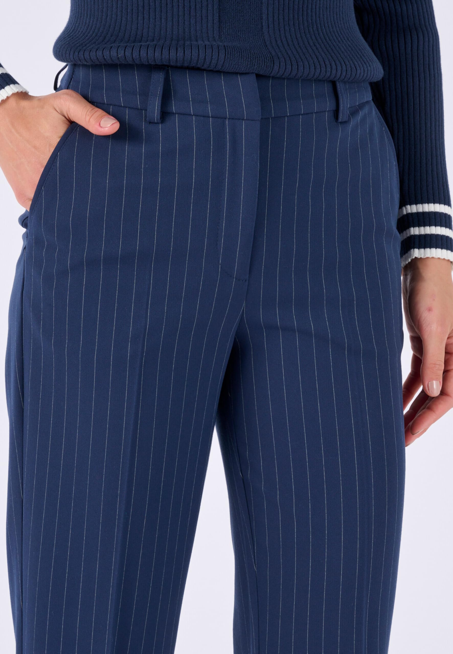Damart Prêt-à-porter Pantaloni 7/8 Bi-Stretch donna blu marino gamba dritta