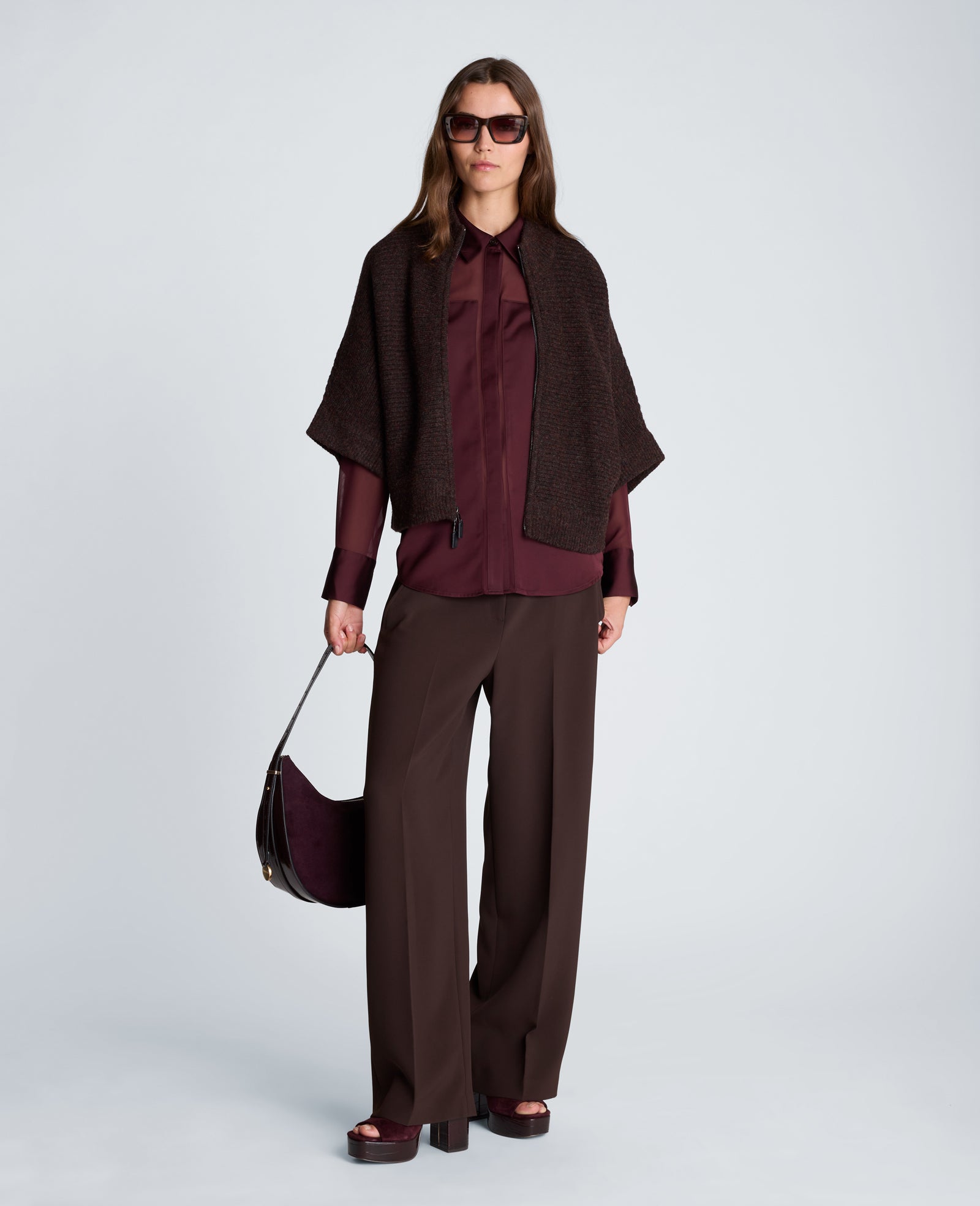 Kenneth Cole Reaction Clothing Elbow Sleeve Doleman Zip Cardigan cardigan Med Bark Heather