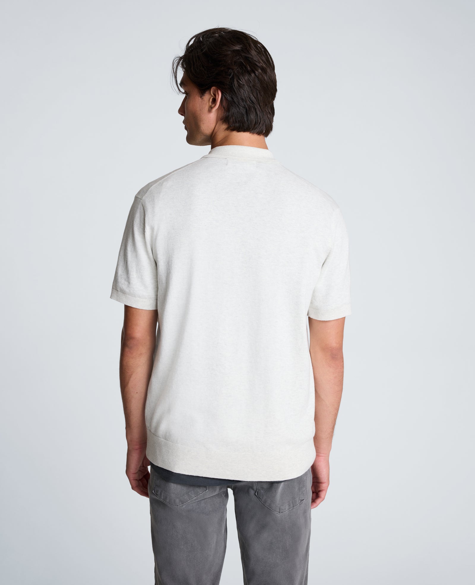 Kenneth Cole Reaction Clothing Short Sleeve Sweater Polo polo in maglia bianca