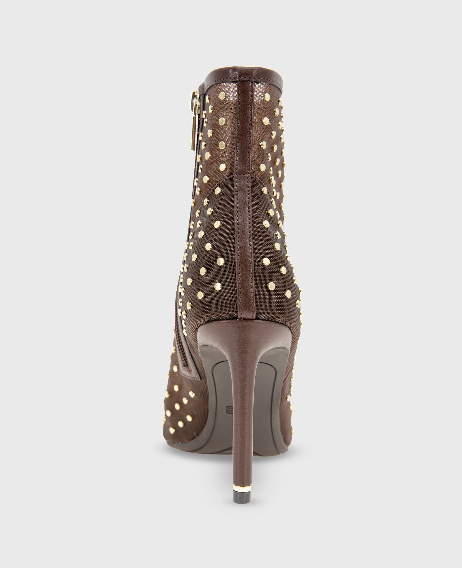Kenneth Cole Reaction Shoes Quincy Mesh Micro Stud Heel Ankle Bootie stivaletti marroni