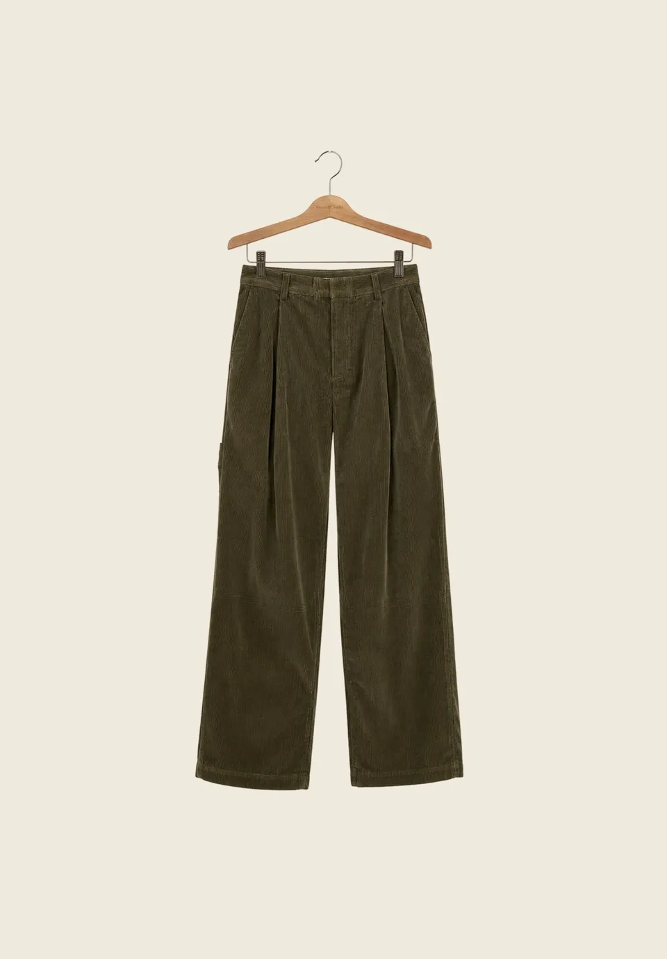 House Of Sunny Women's Shorts & Trousers CORDUROY WORKER PANTS pantaloni in velluto verde oliva