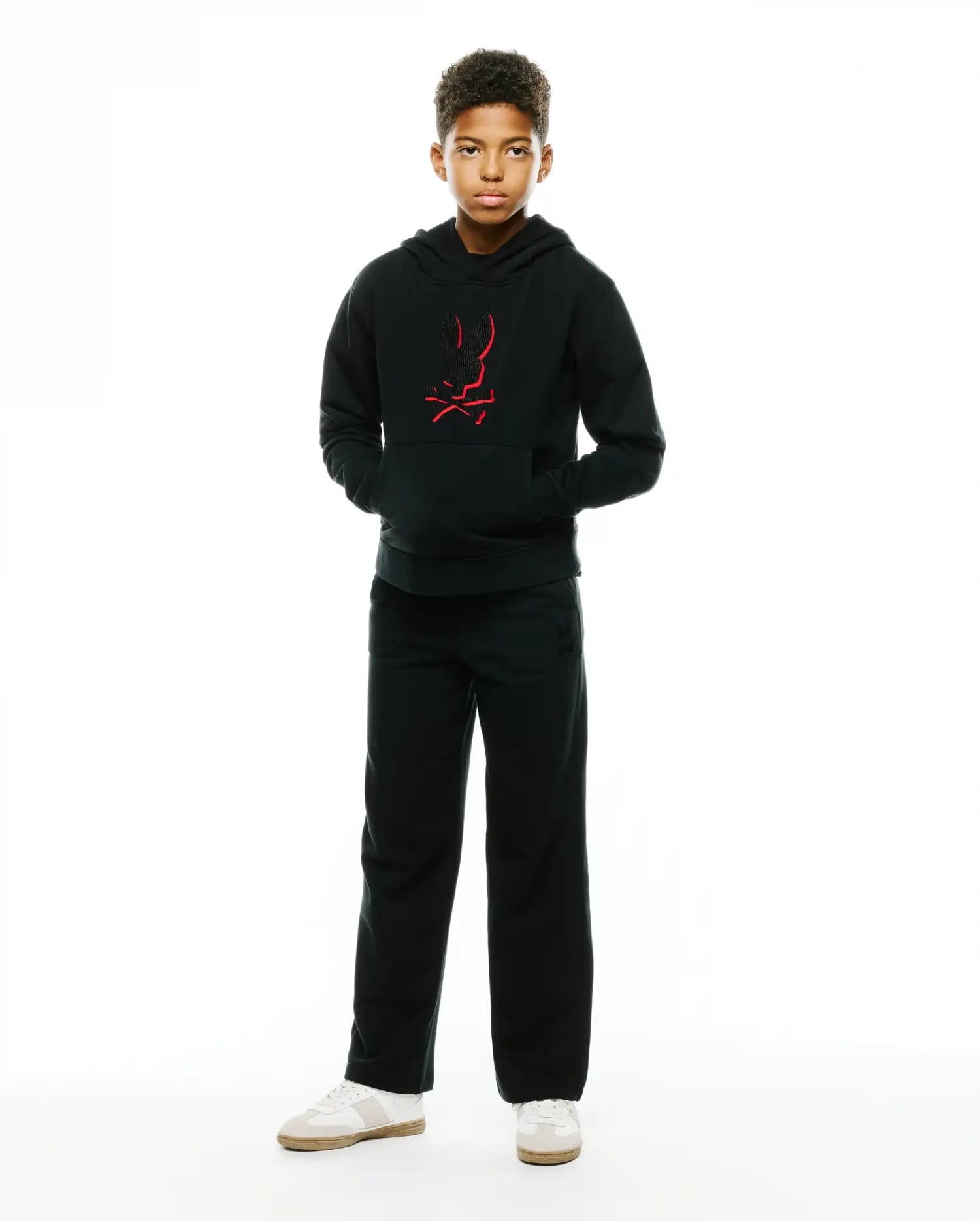 Psycho Bunny Kids Bottoms Terrence Fleece Joggers KB0800037 jogger neri felpati