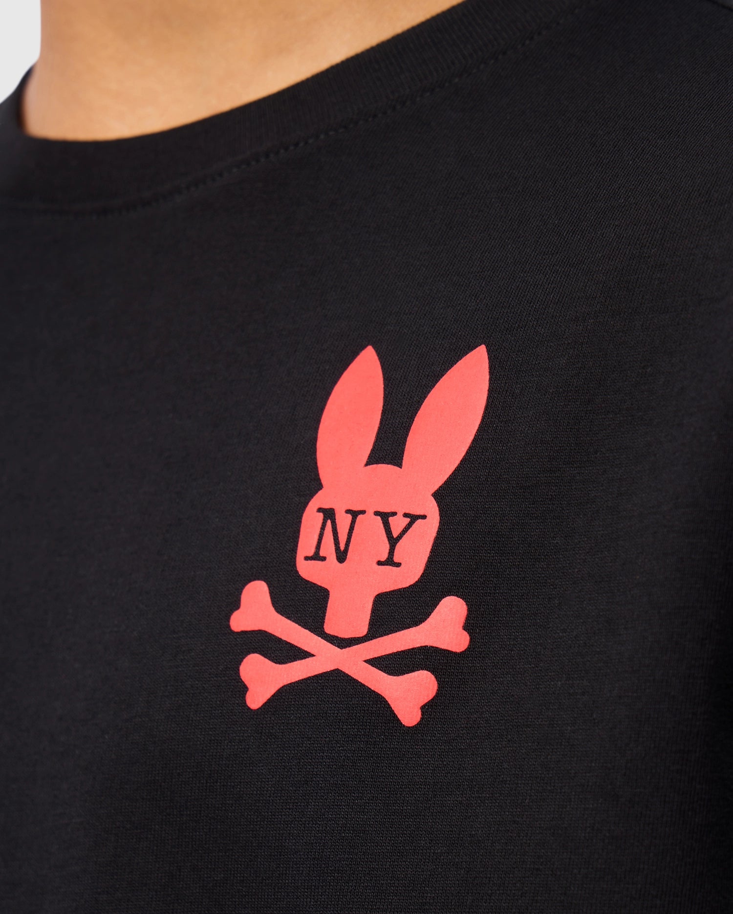 Psycho Bunny Kids Tees New York City Tee B0U554W1PC T-shirt nera