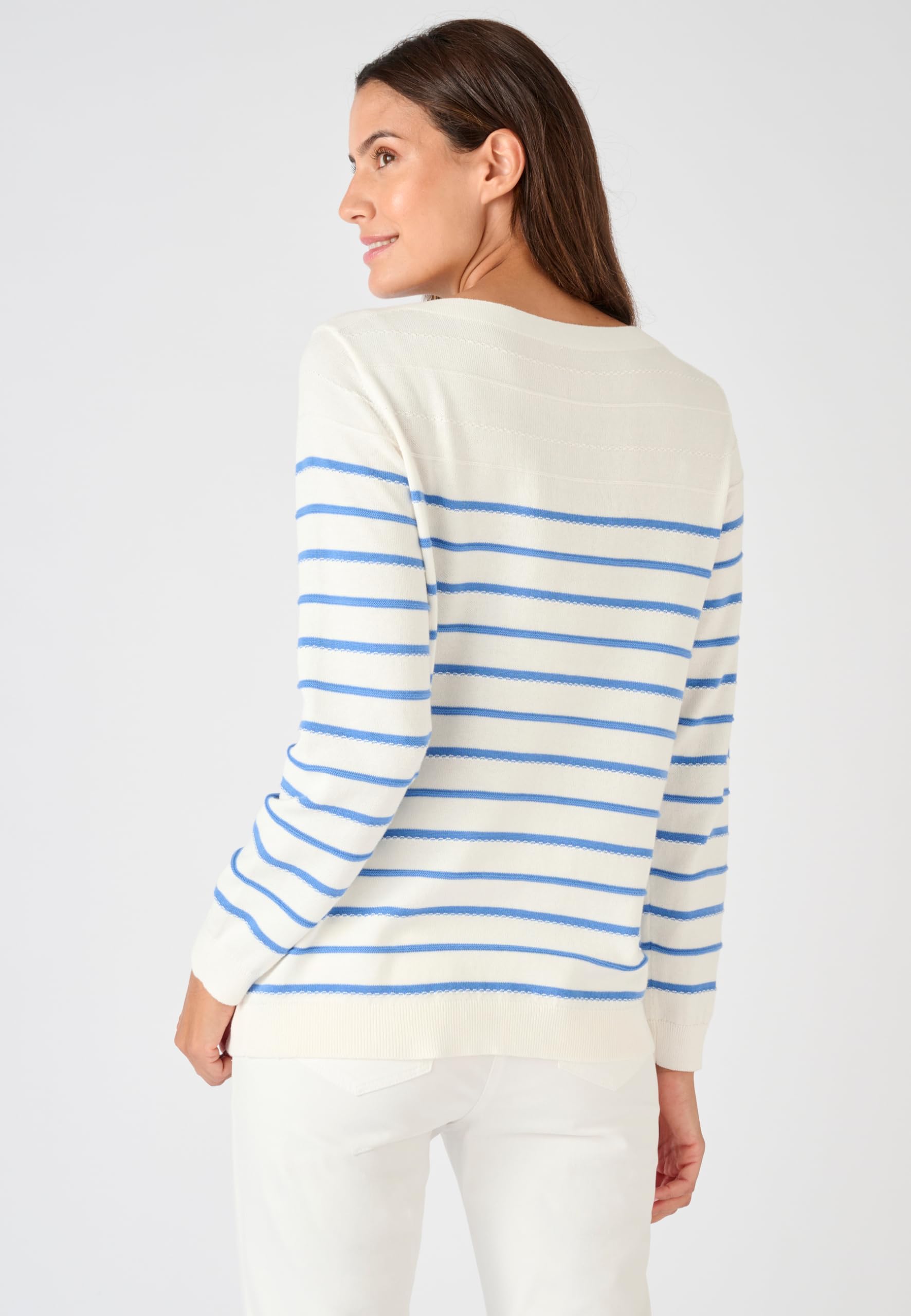 Damart Prêt-à-porter Maglione a righe fantasia maglione donna cotone biologico