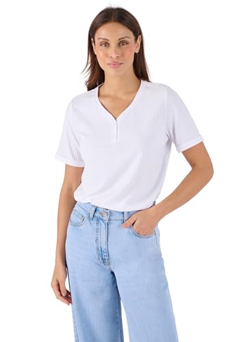 Damart Prêt-à-porter Maglietta da donna con colletto tunisino maglietta tinta unita taglia 50-52