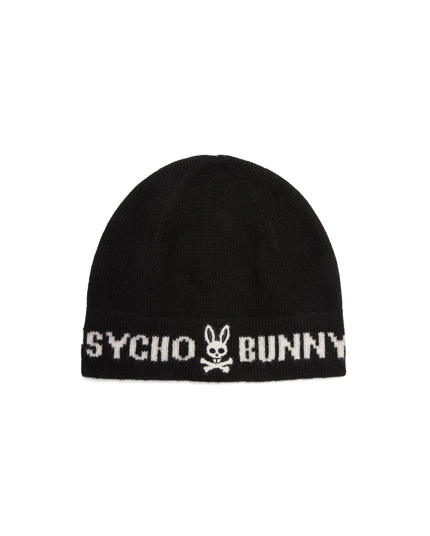 Psycho Bunny Accessories Men's Eugene Merino Beanie berretto nero lana merino