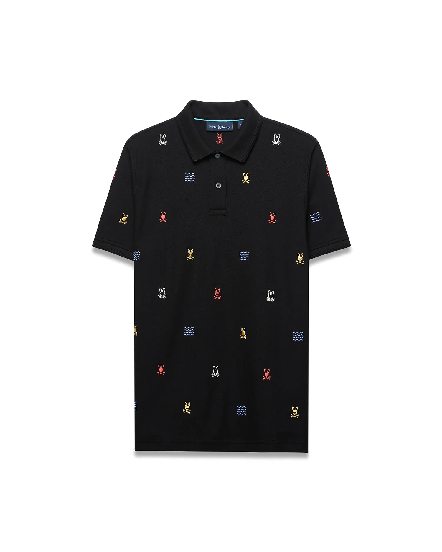 Psycho Bunny Men's Polos MENS COLIN ALL-OVER PIQUE POLO - MT0100170 polo nera