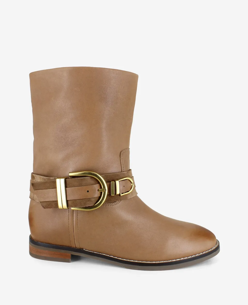 Kenneth Cole Reaction Shoes Nico Leather Boot stivali in pelle tan