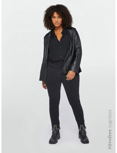 Fiorella Rubino Jeans Jeggings con Borchie al Fondo 52 Plus denim nero