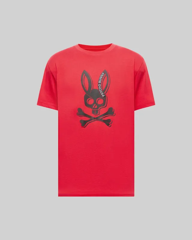 Psycho Bunny Men's Tees Serge Embroidered Bunny Graphic Tee T-shirt Bittersweet