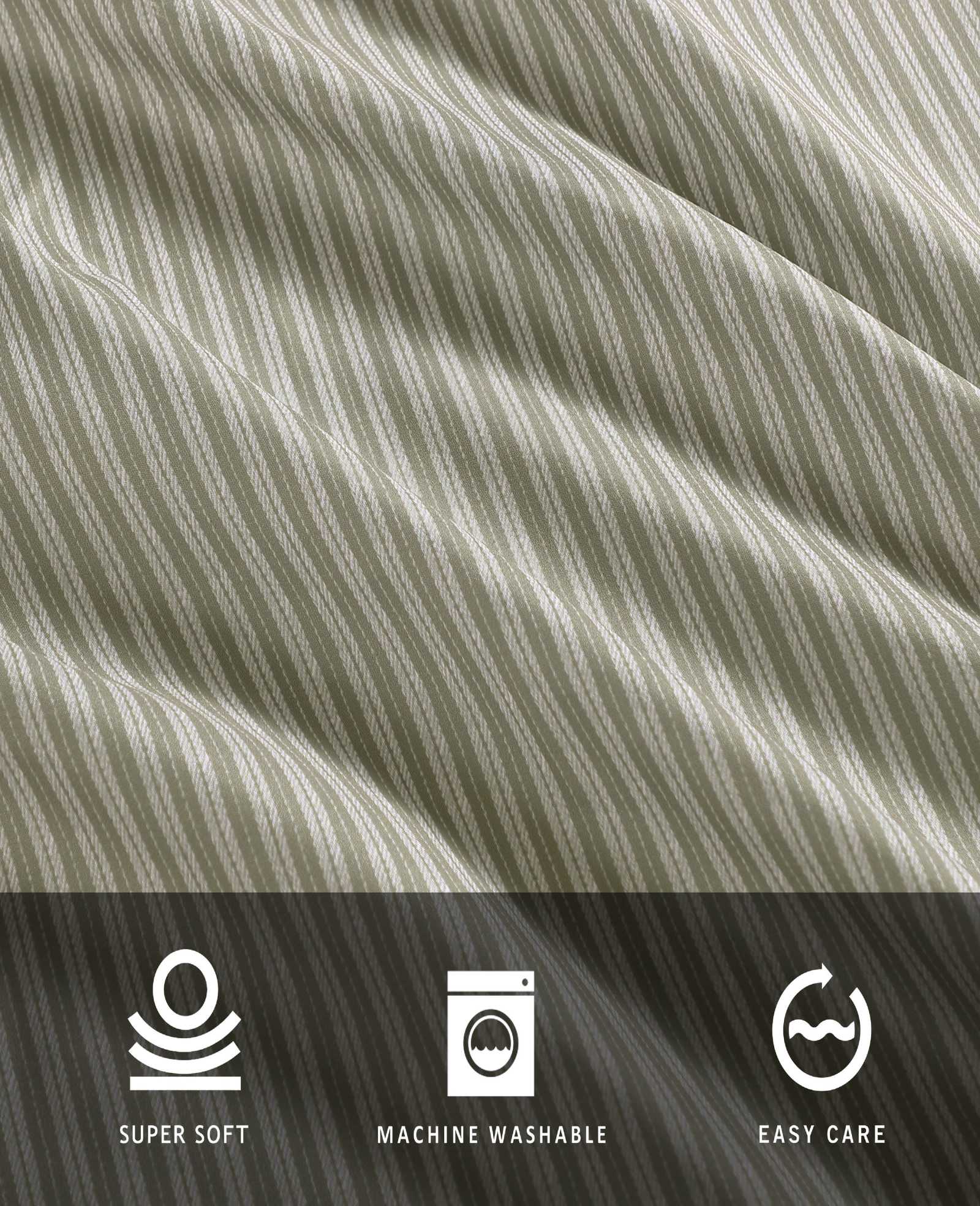 Kenneth Cole Reaction Home & Bedding Twill Stripe Texture set lenzuola queen verde
