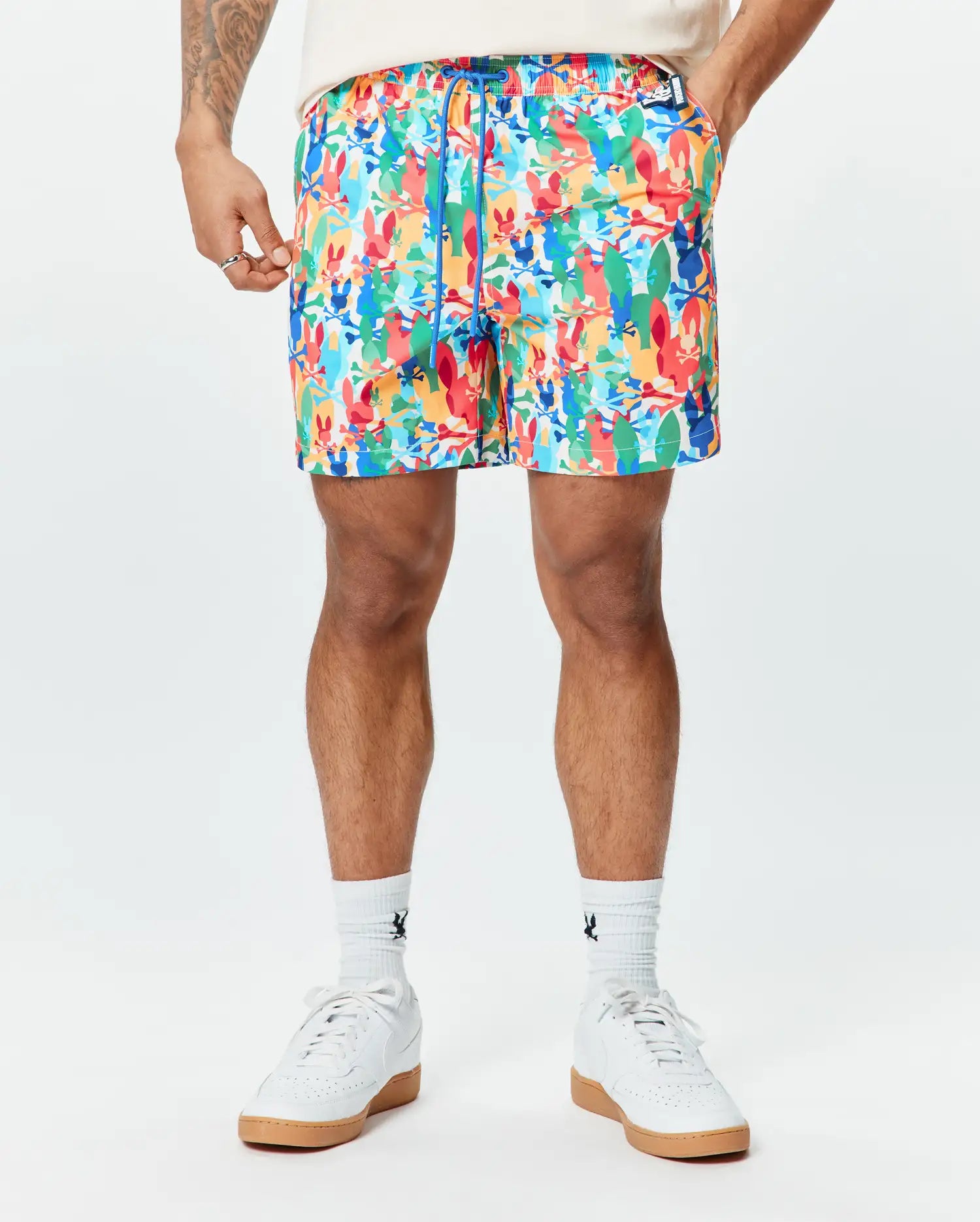 Psycho Bunny Men's Swimwear Tanner Swim Trunk costume da bagno multicolore 6 pollici