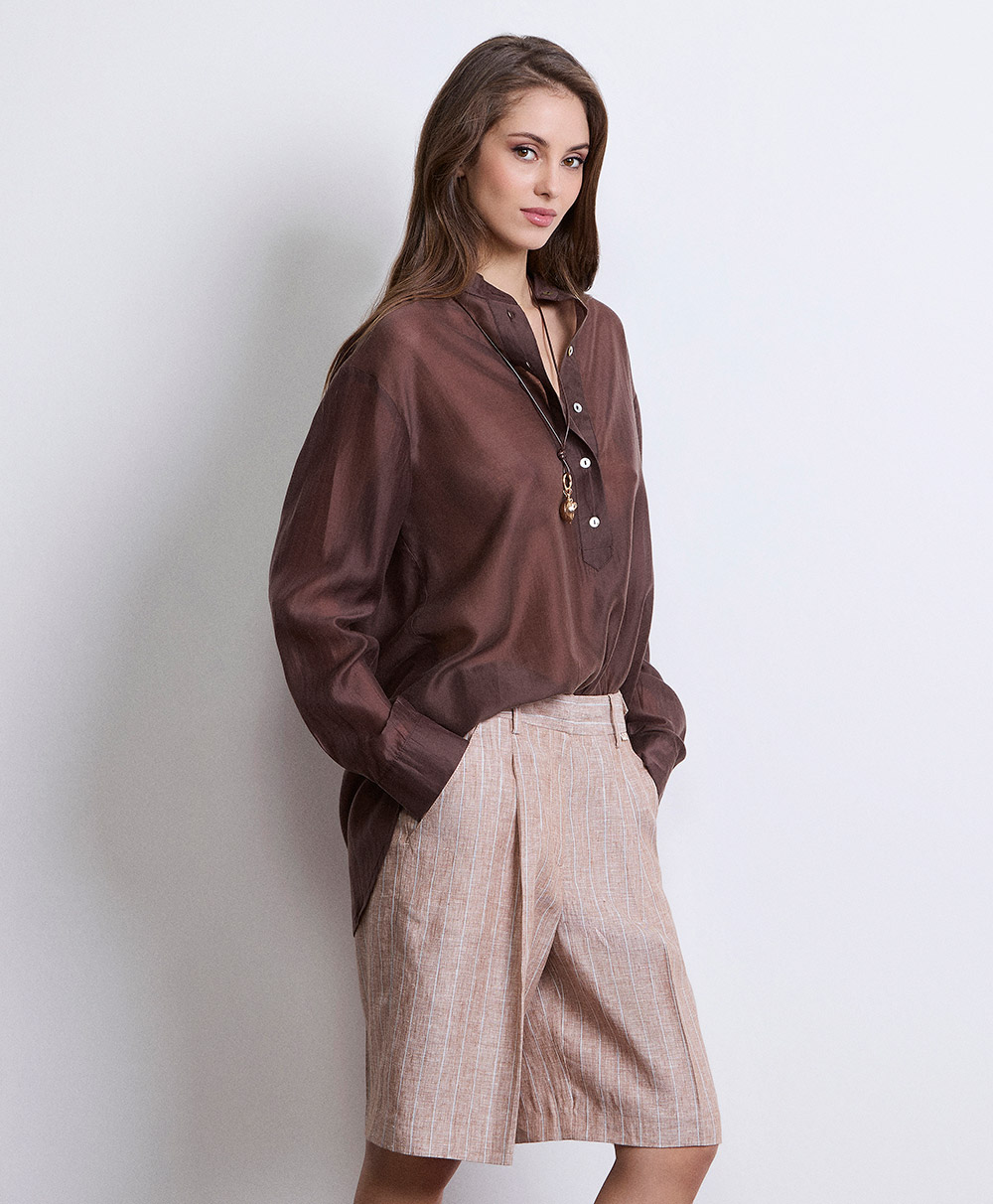 Markup Donna Gonne & Short Bermuda in lino gessato bermuda