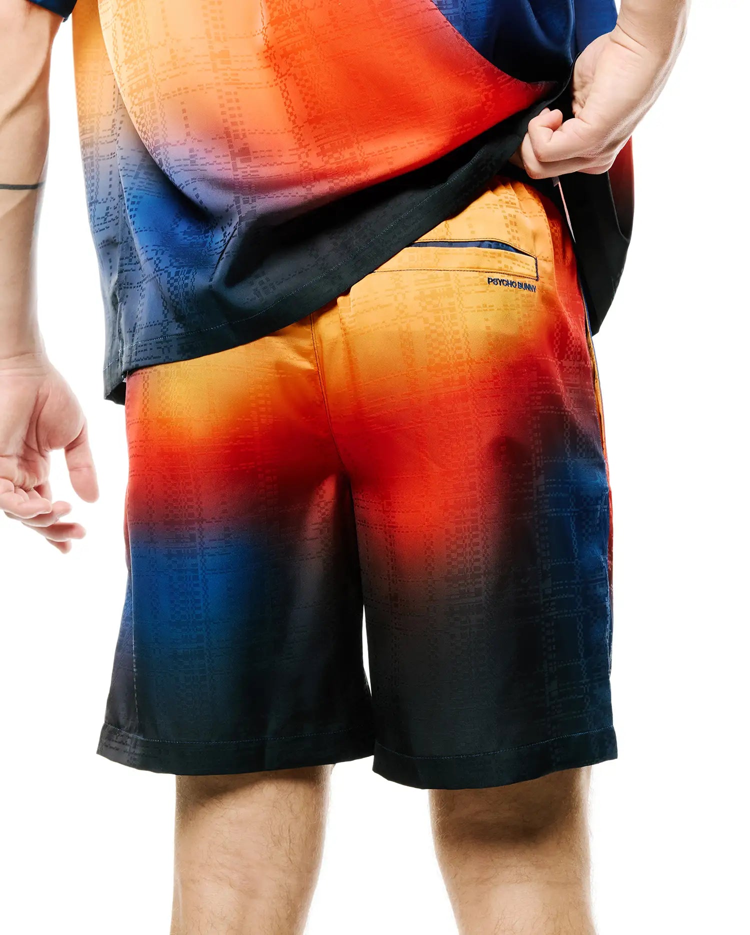 Psycho Bunny Men's Shorts Zander Gradient Jacquard Short 8 1/2" shorts blu