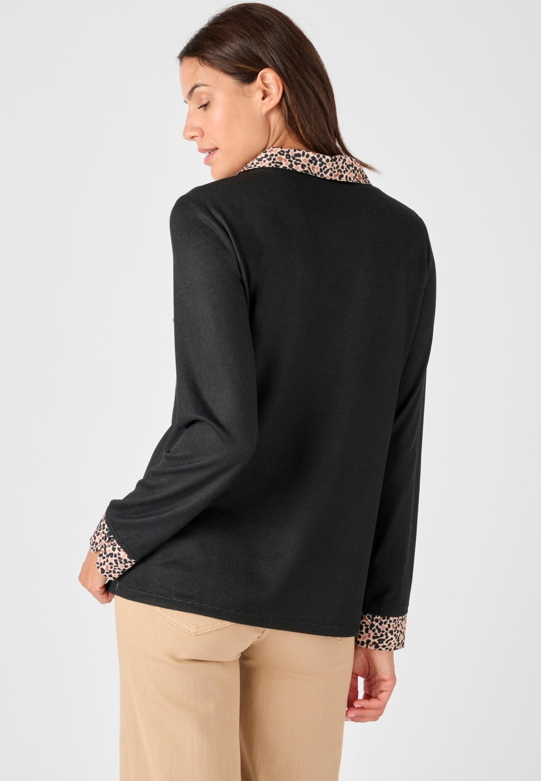 Damart Prêt-à-porter T-Shirt Effetto 2 in 1 T-shirt Nero elasticizzata