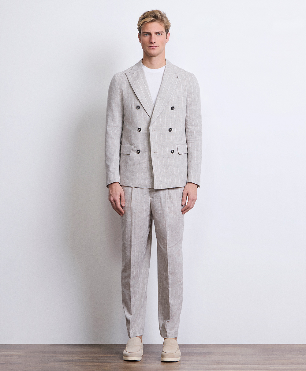 Markup Uomo Pantaloni & Bermuda Pantalone gessato in lino pantalone uomo