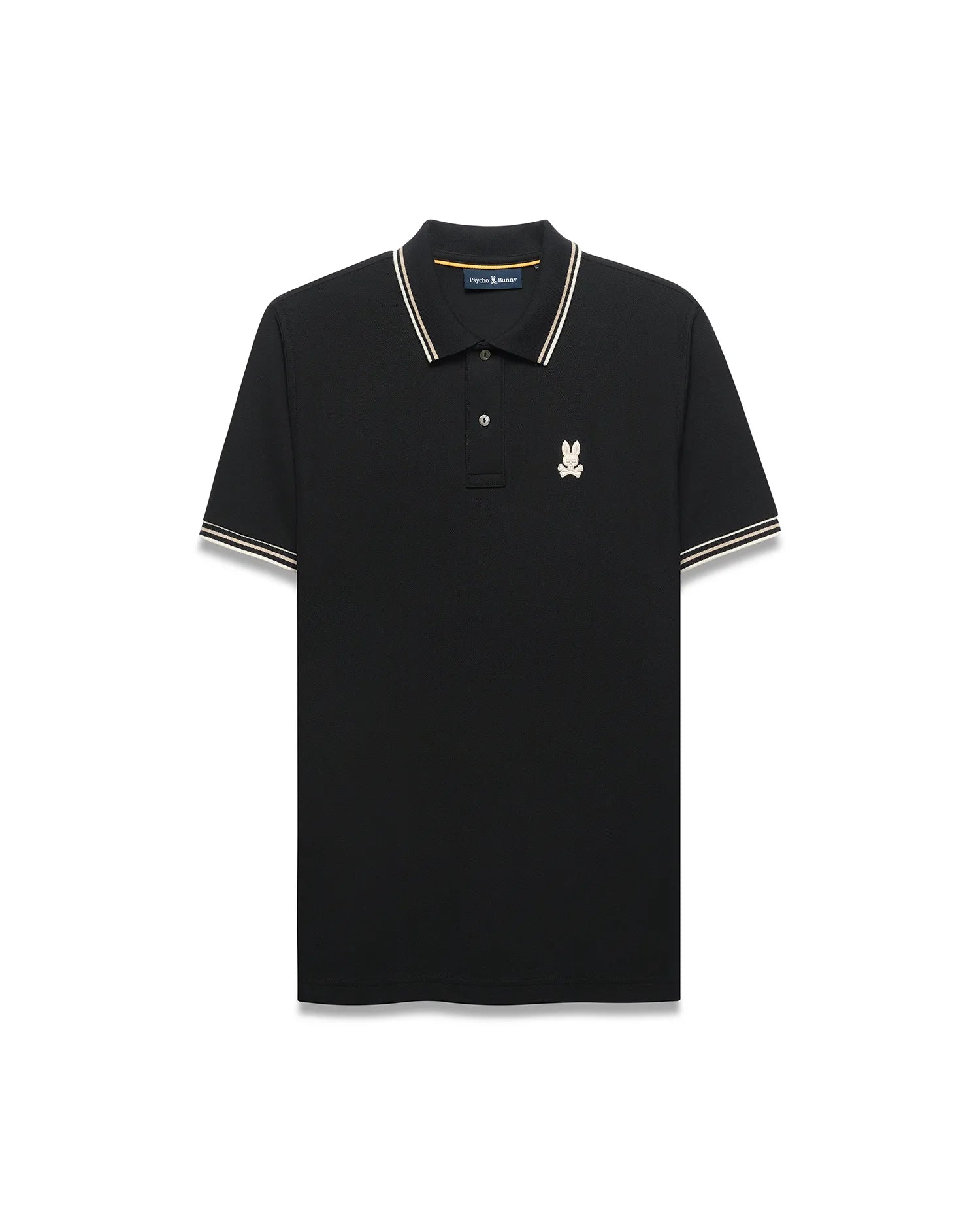 Psycho Bunny Men's Polos Atley polo piqué nero in cotone Pima