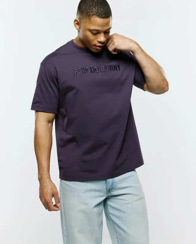Psycho Bunny Men's Tees WINDCREST OVERSIZED TEE MT0200538 maglietta oversize viola