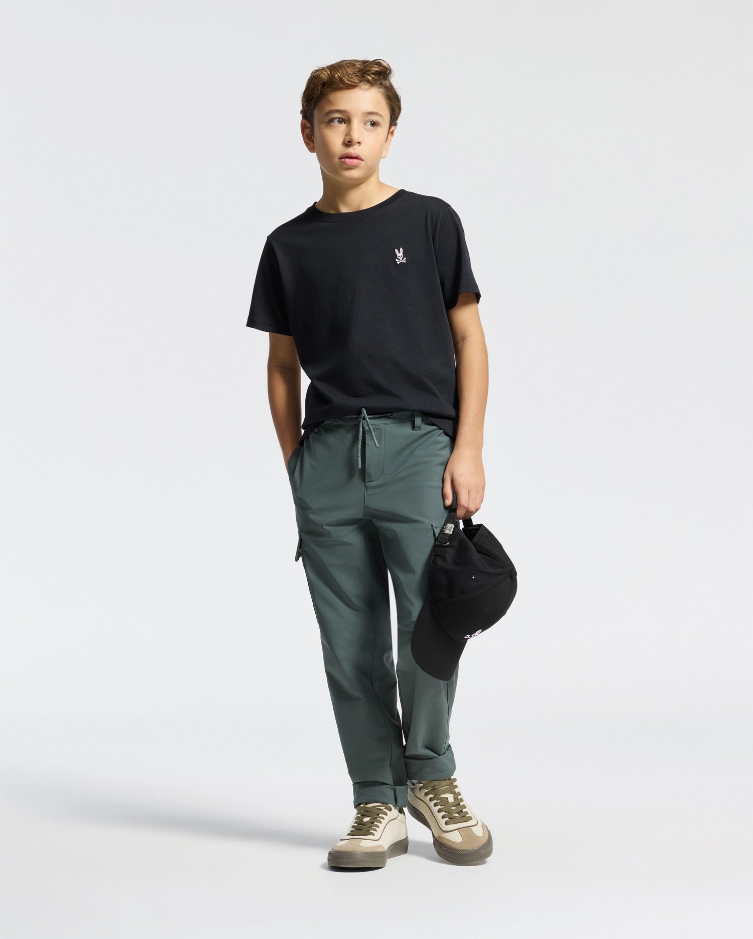 Psycho Bunny Kids Tees B0U014CRPC t-shirt girocollo 001 Black cotone Pima