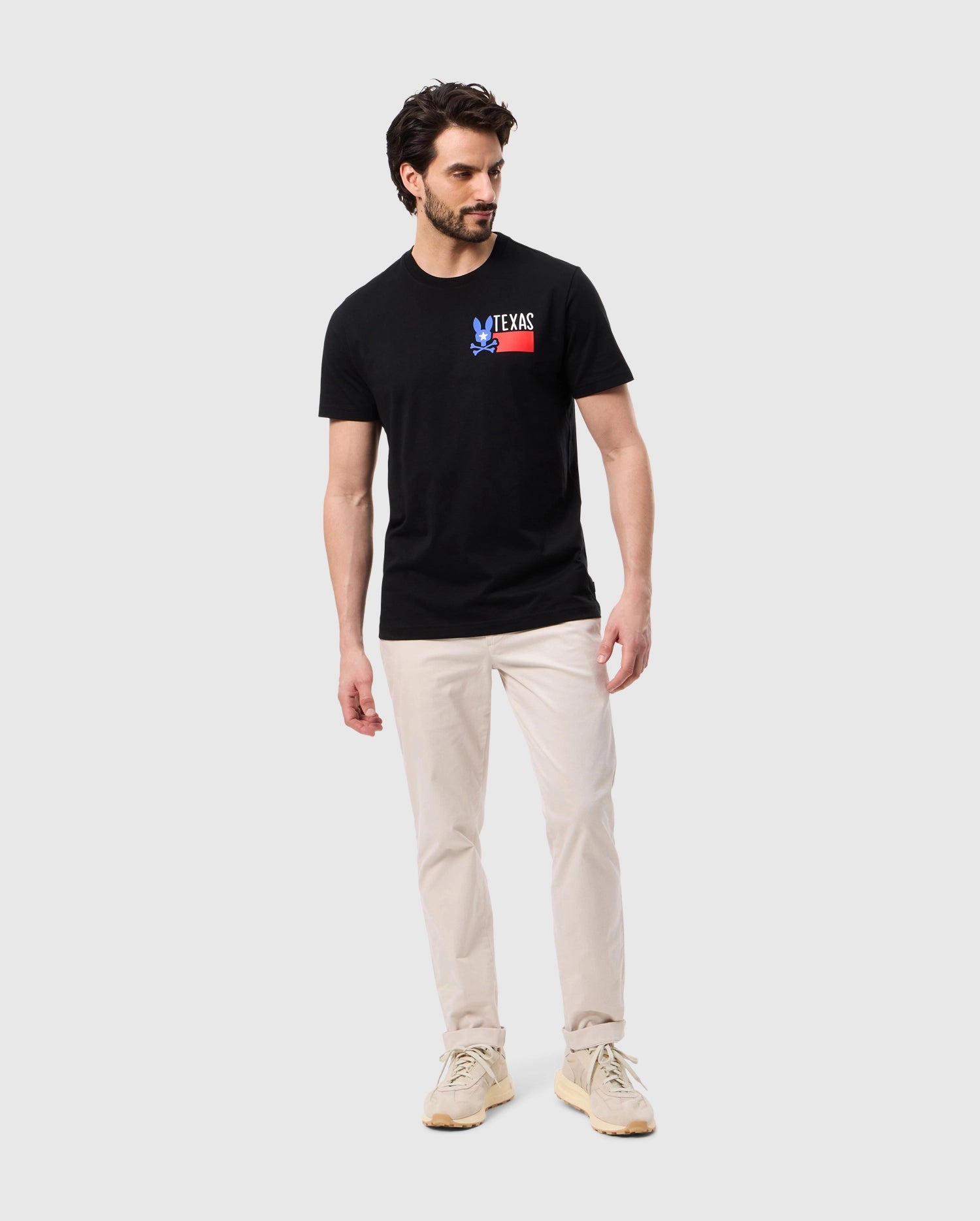 Psycho Bunny Men's Tees Texas City Tee T-shirt nera