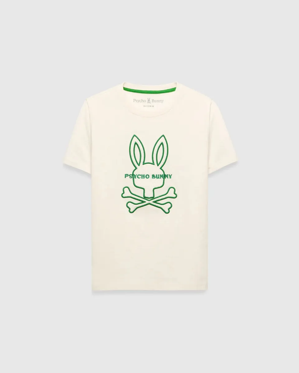Psycho Bunny Kids Tees Craig Graphic Tee T-shirt bianca in Pima