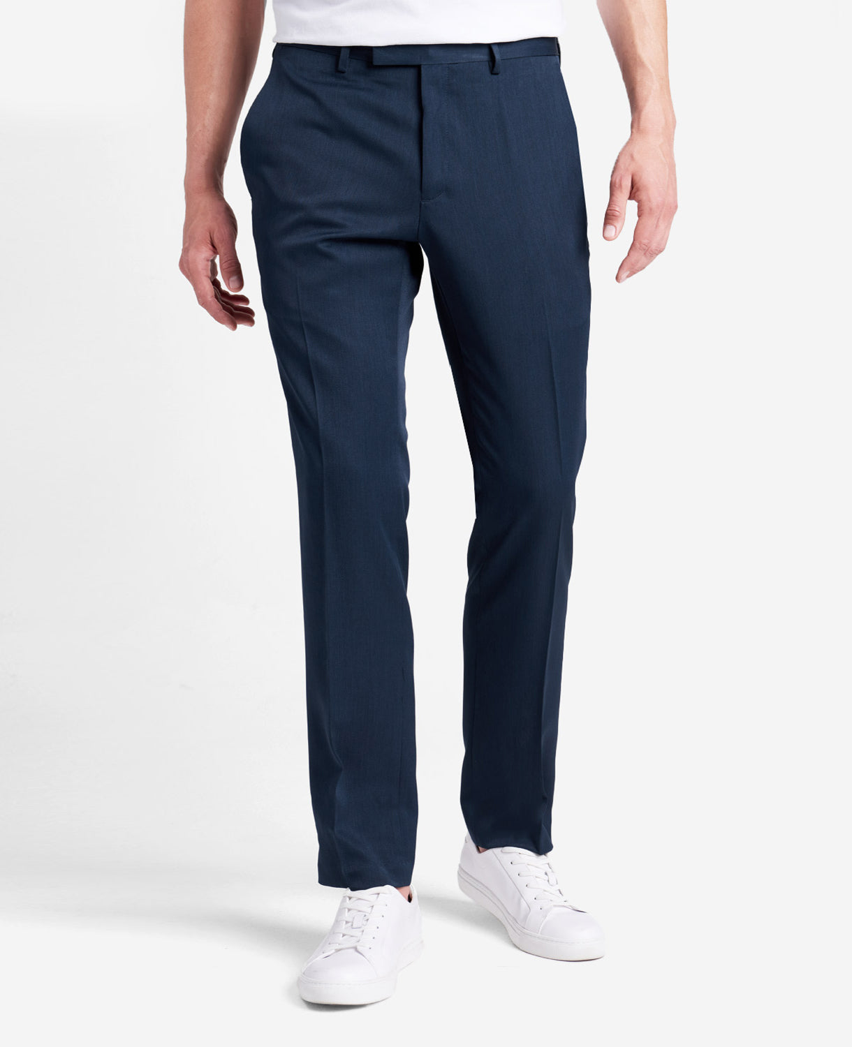 Kenneth Cole Reaction Urban Heather Slim-Fit Dress Pant pantaloni blu slim traspiranti
