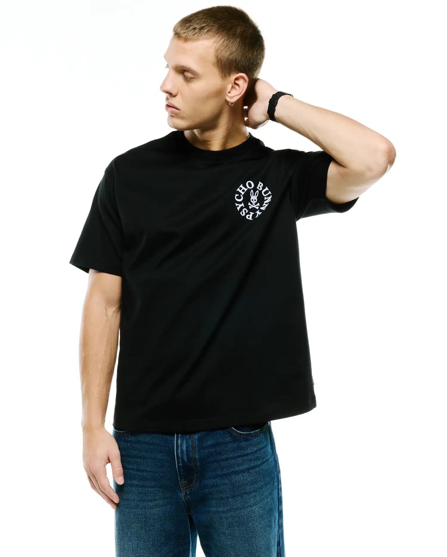 Psycho Bunny Olek Relaxed Back Graphic t-shirt nera oversize