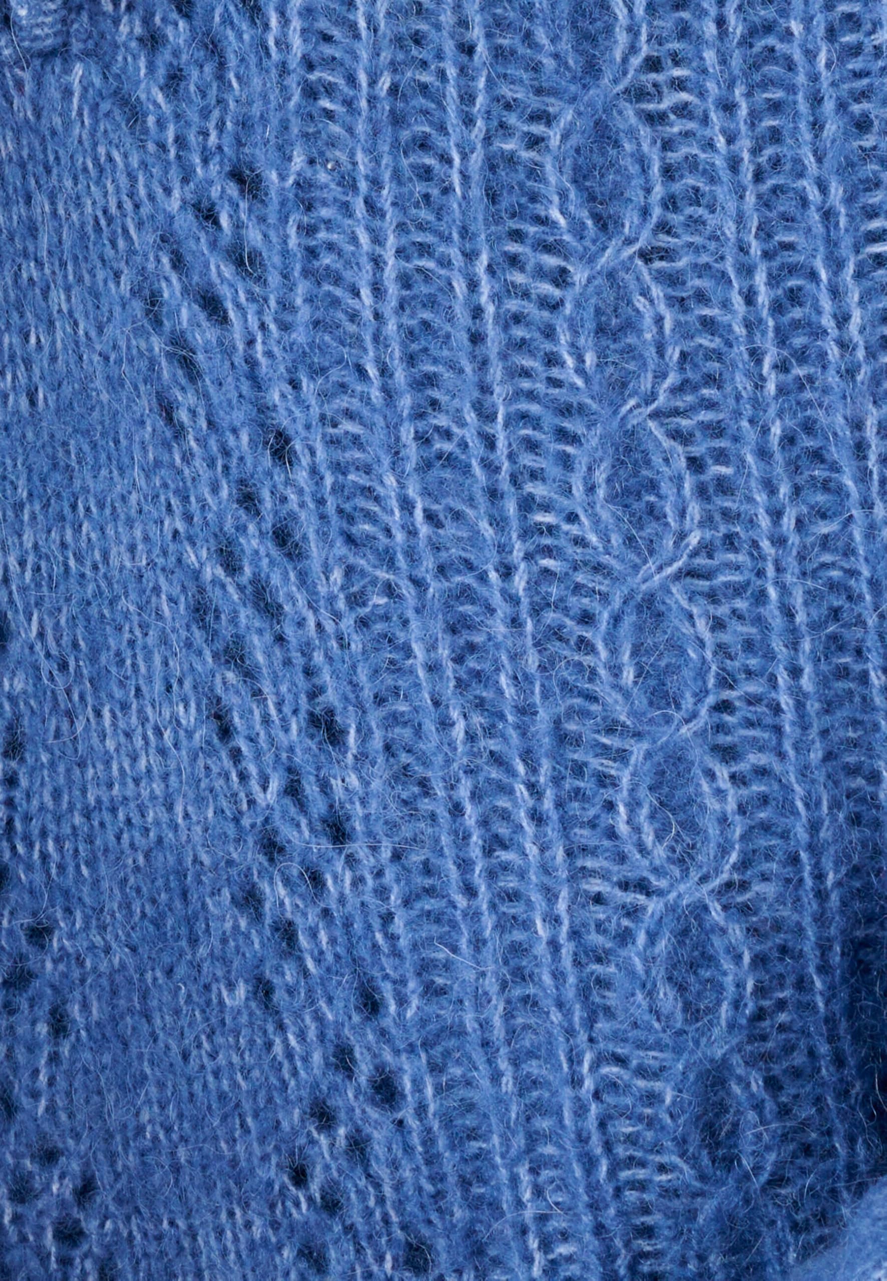 Damart Prêt-à-porter Maglione colletto con zip maglione blu 38-40 misto alpaca