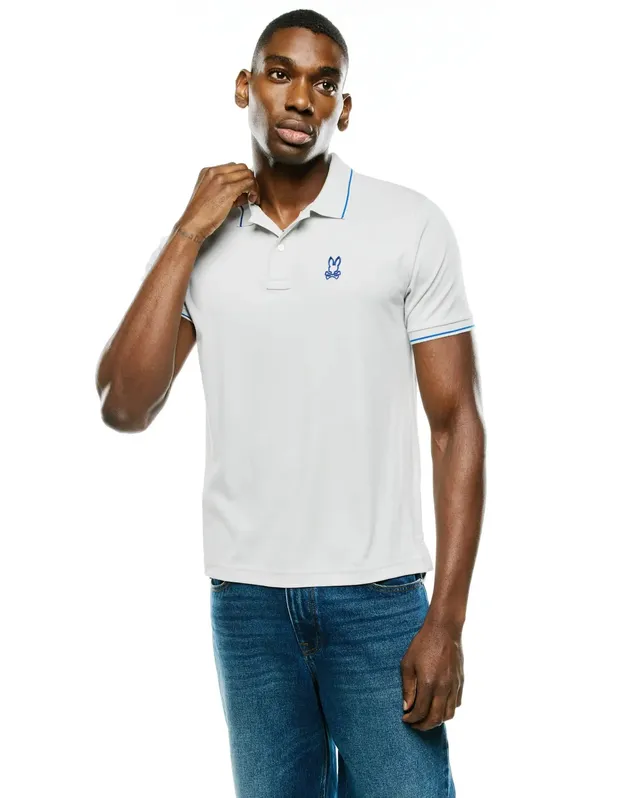 Psycho Bunny Men's Polos Joji Performance Polo polo blu 022, stretch