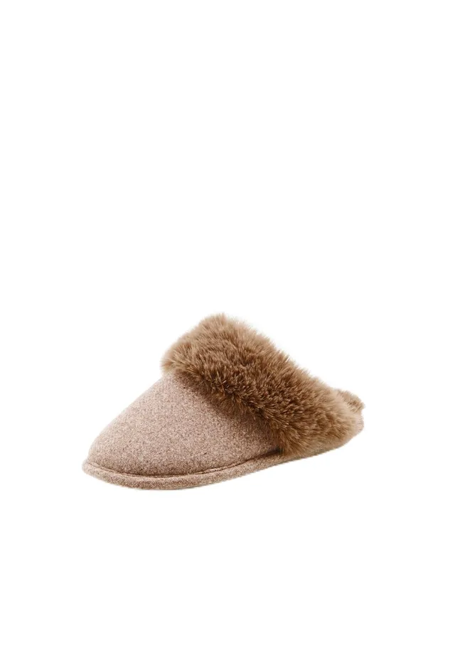 Damart Calzature Mules imitazione pelliccia Thermolactyl marroni 36