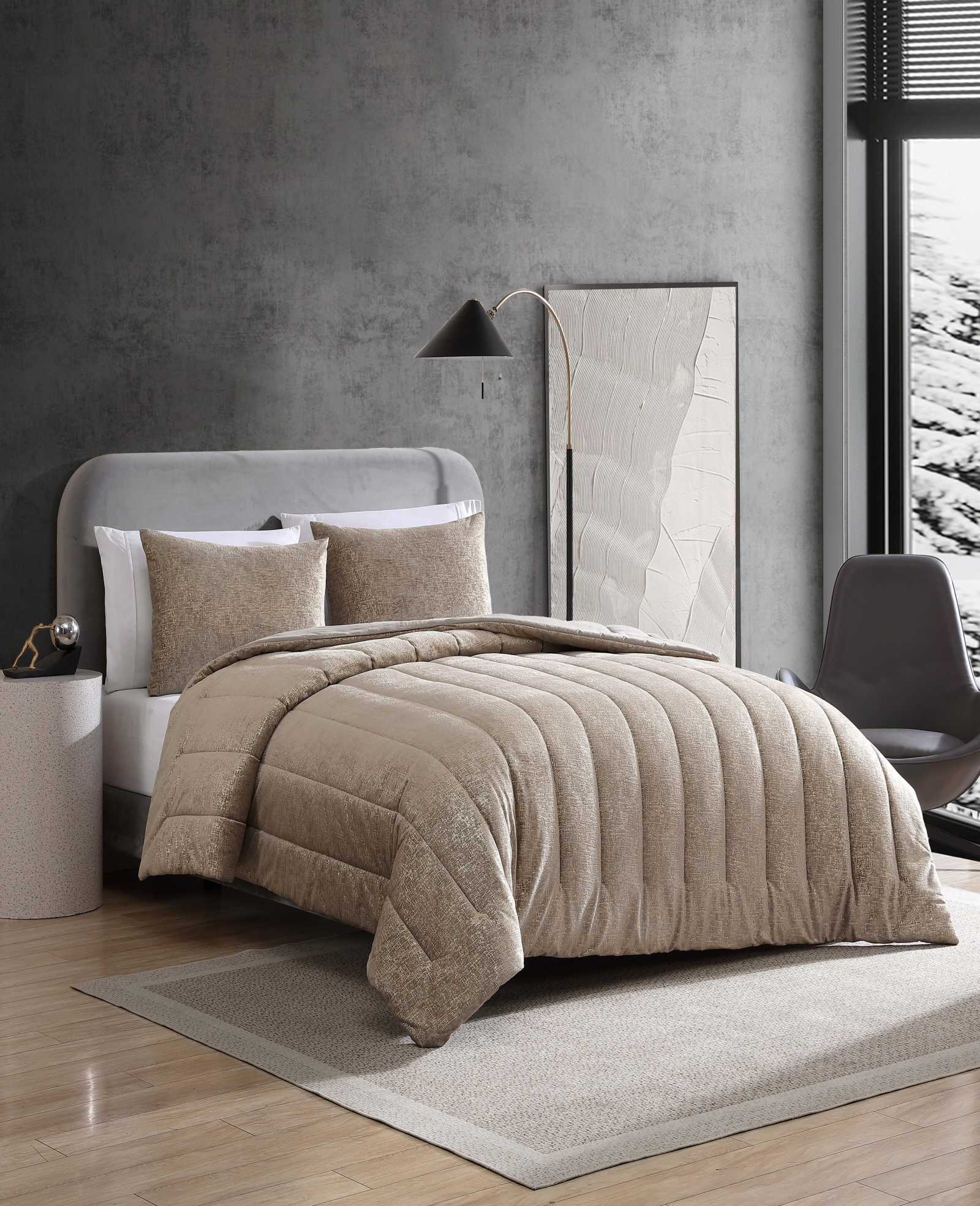Kenneth Cole Reaction Home & Bedding Banks Natural Comforter-Sham Set marrone