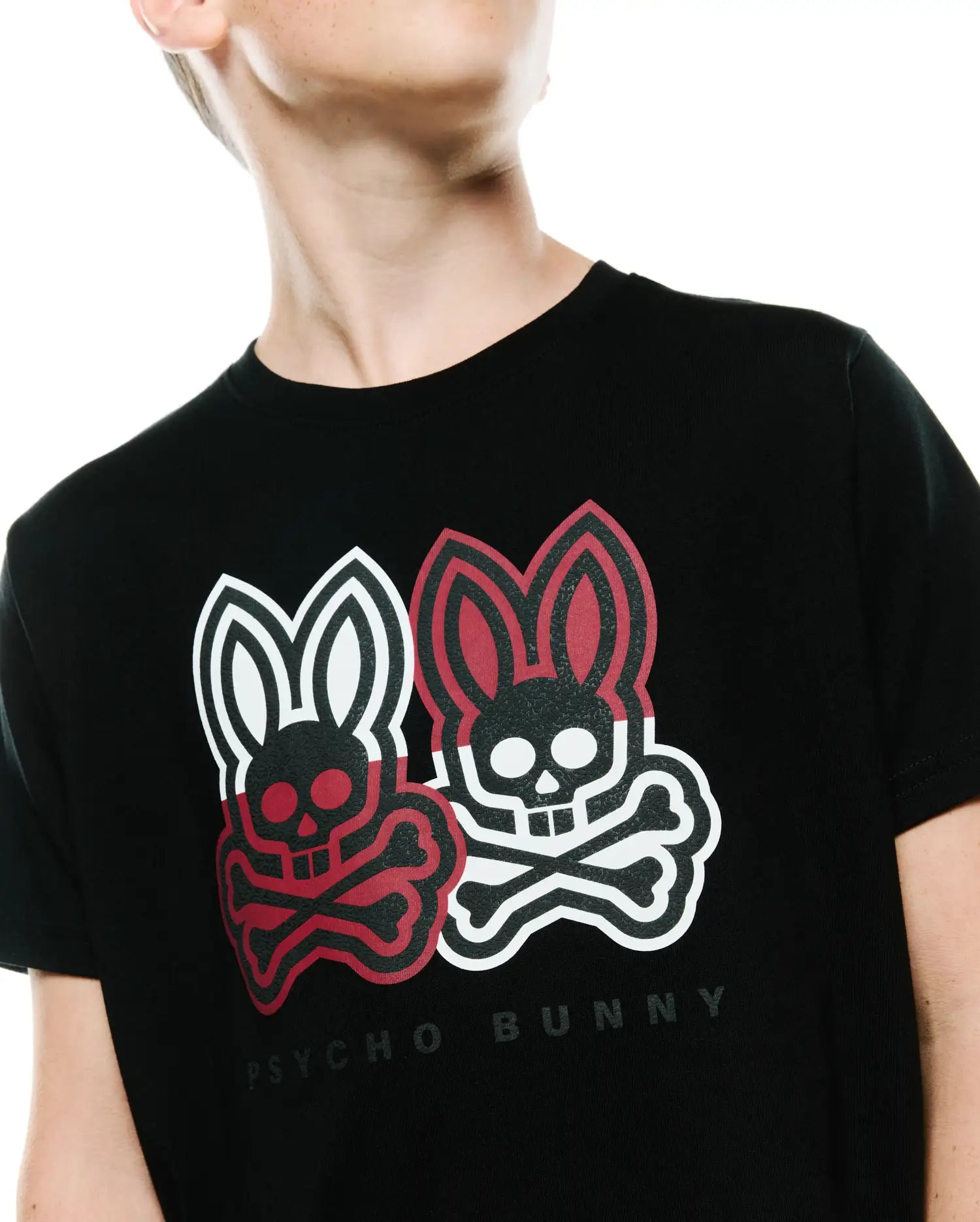 Psycho Bunny Kids Tees Ledger Graphic Tee KT0200258 t-shirt nera bambini cotone Pima