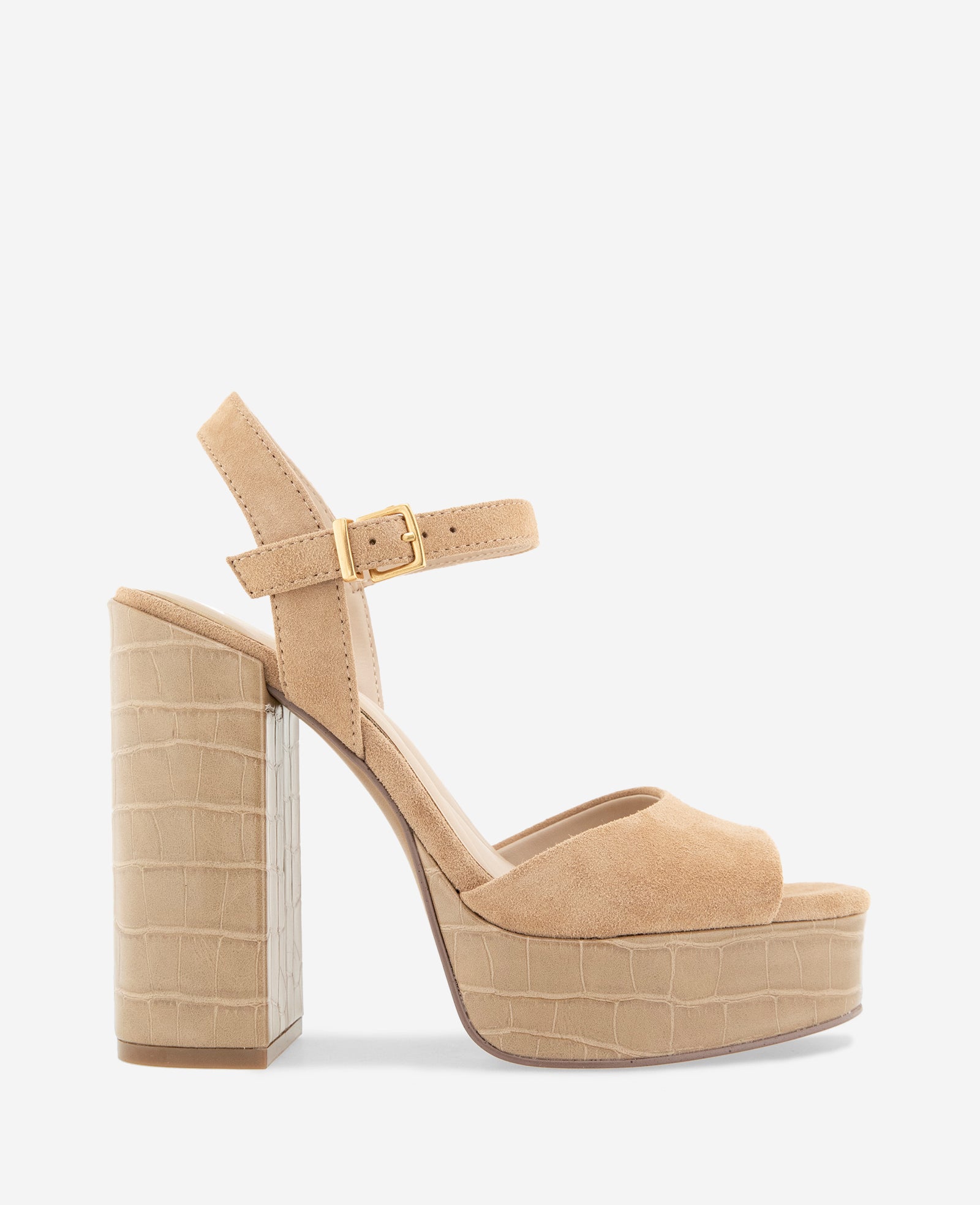 Kenneth Cole Reaction Shoes Parton Kid Suede Heel décolleté cammello camoscio