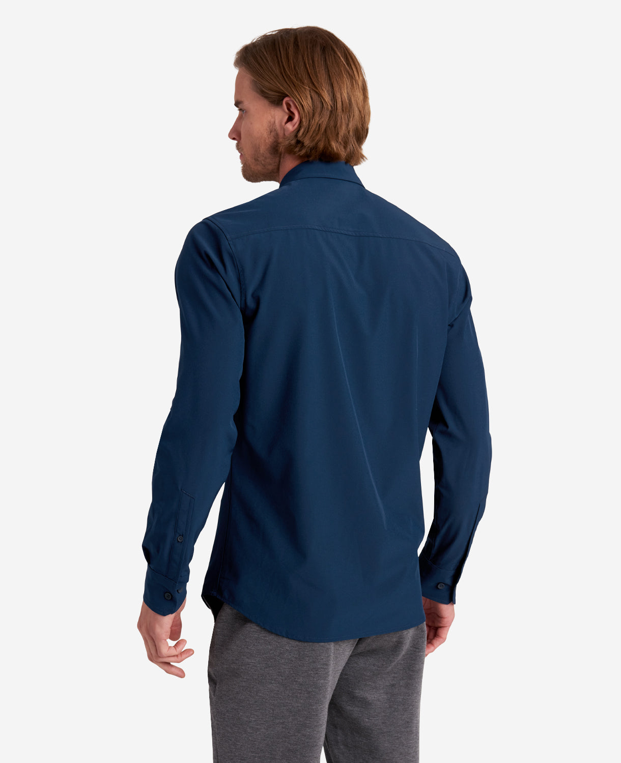 Kenneth Cole Reaction Clothing Long Sleeve Button Down Sport Shirt camicia navy S
