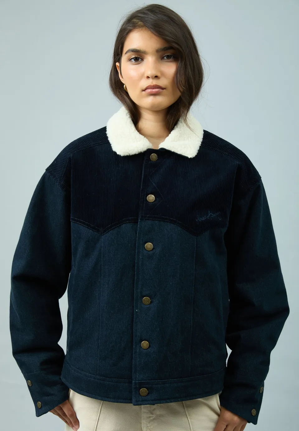 House Of Sunny Women's Denim RIPP MOUNTAIN DENIM JACKET giacca sherpa