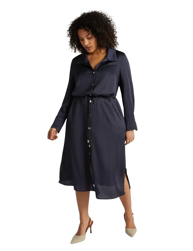 Fiorella Rubino Vestiti Vestito Chemisier con Cintura in Vita 54 Plus