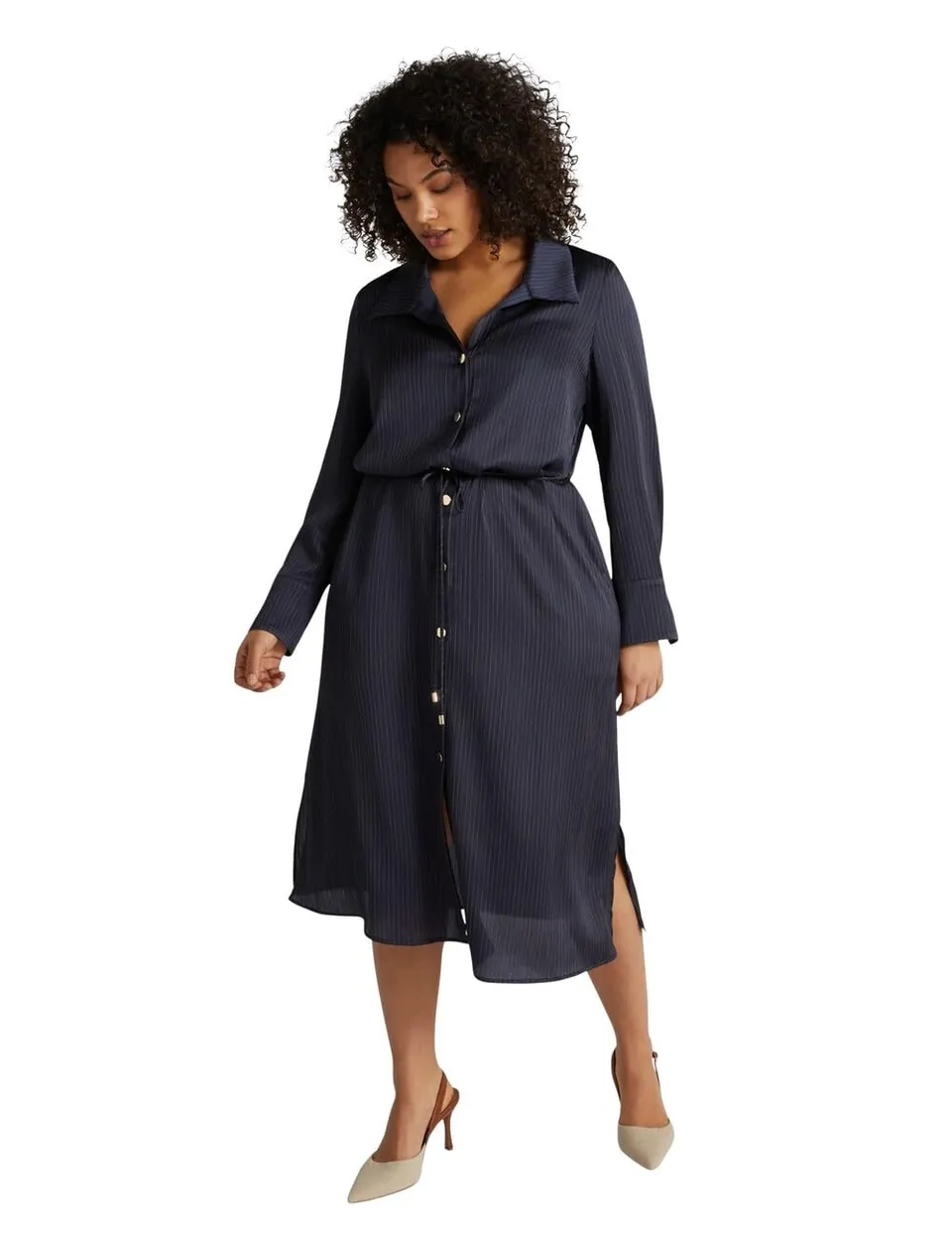 Fiorella Rubino Vestiti Vestito Chemisier con Cintura in Vita 54 Plus