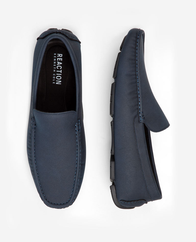 Kenneth Cole Reaction Shoes Scanlin Driving Loafer mocassini blu navy in finta camoscio