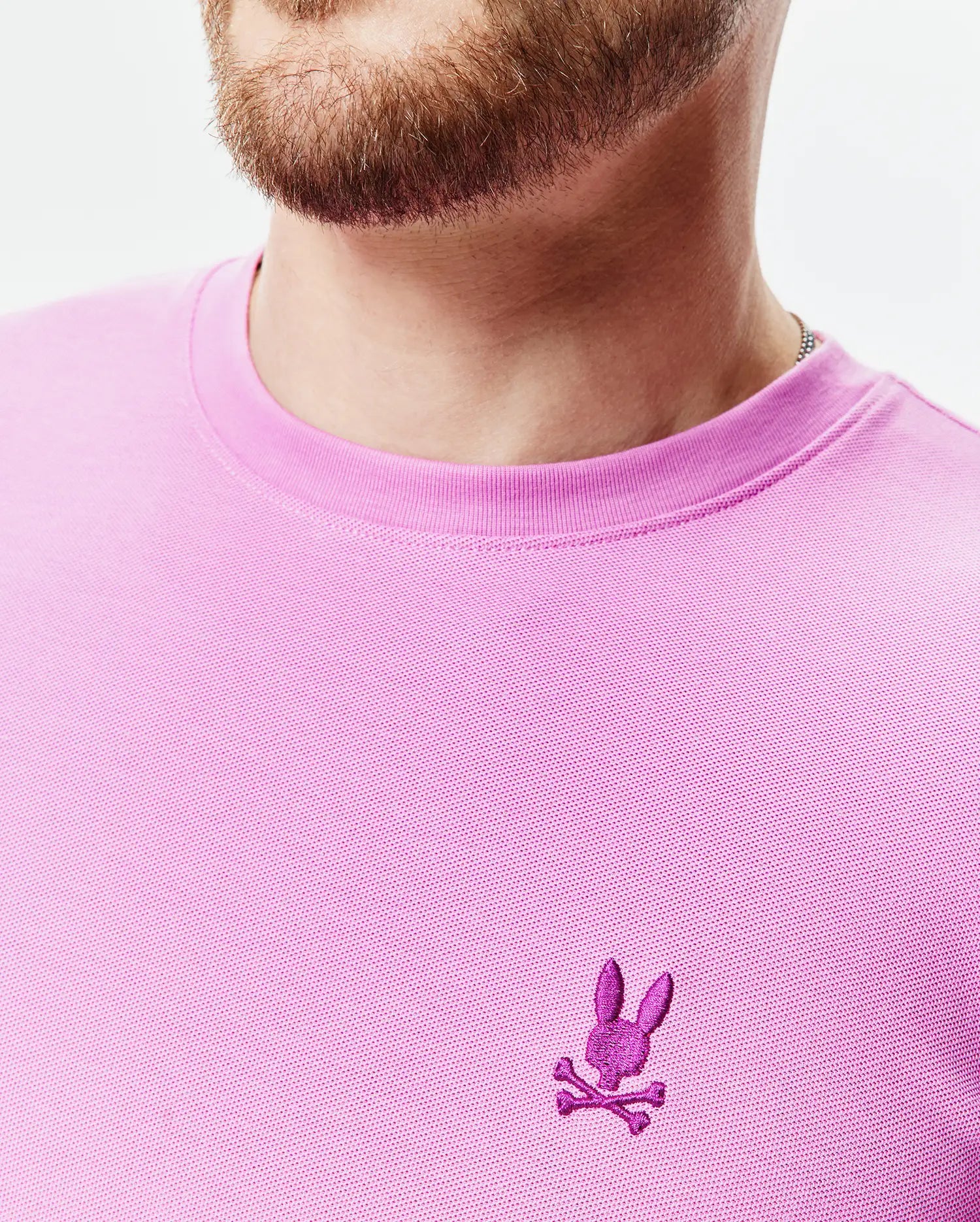 Psycho Bunny Men's Tees Taylor Pique Tee MT0200436 maglietta rosa regular
