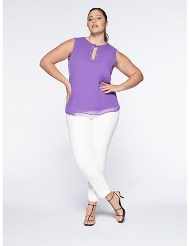 Fiorella Rubino Top e t-shirt Top con Ricamo Curvy Size Primavera Estate 2024 L Plus strass
