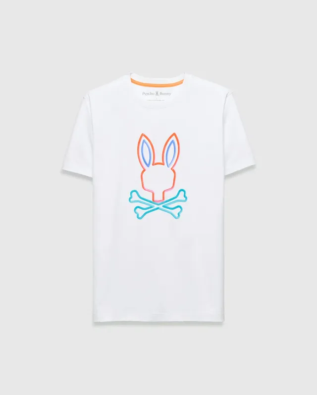 Psycho Bunny Men's Tees Dayton Graphic Tee maglietta bianca
